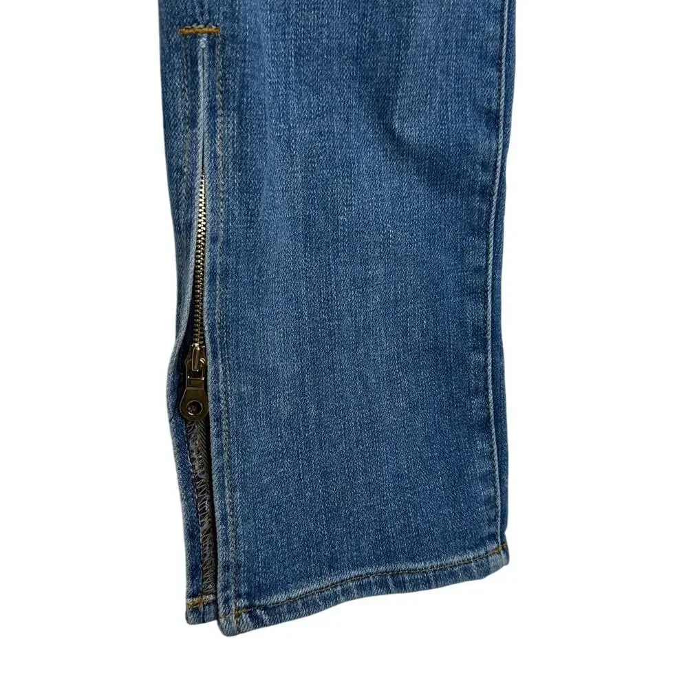 Frame “Le Boy” Cropped Boyfriend Jeans Zip Ankle Lightly Distressed – Size 27 - Picture 4 of 8